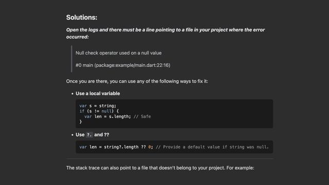 Null check operator used on a null value - Flutter Error | Solution смотреть онлайн