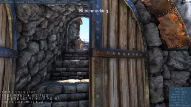 BENCHMARK: Unigine Heaven v4.0 (720p) AMD A10-7870K + Corsair Vengeance Pro 2x4GB @ 2400MHz смотреть онлайн