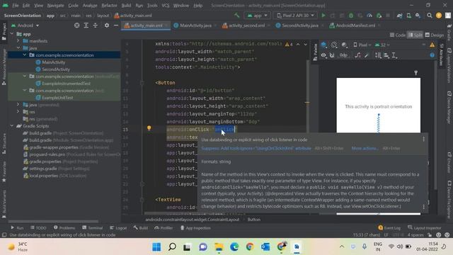 Android App with Multiple Activities and Screen Orientation Adjustment смотреть онлайн