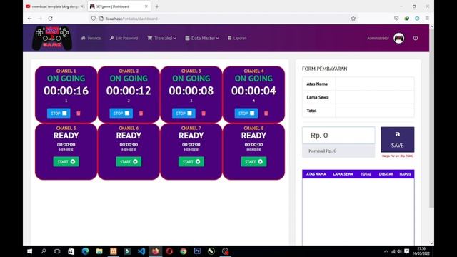 APLIKASI RENTAL PS BERBASIS WEB ( CodeIgniter 3) Free Download