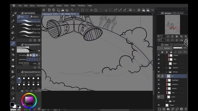 Clip Studio Paint on Android Galaxy Tab S6 - Space Boy смотреть онлайн