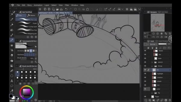 Clip Studio Paint on Android Galaxy Tab S6 - Space Boy