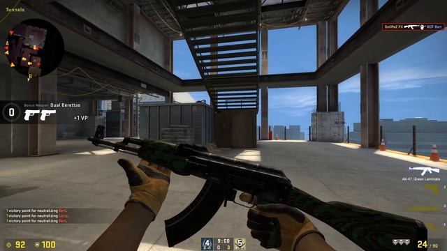 CSGO - AK47 Green Laminate MW + Bayonet Black Laminate MW + Driver Gloves Overtake FT смотреть онлайн