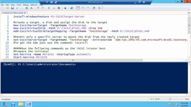 Configure iSCSI Target on Windows Server 2012 with Powershell смотреть онлайн