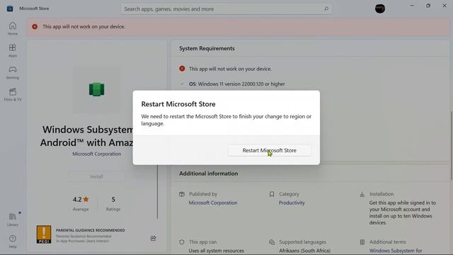 Region Problem for downloading android app for windows 11 смотреть онлайн