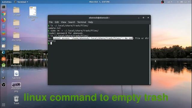 Linux Command To Empty Trash смотреть онлайн