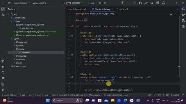 Menu Options in Android Studio || How to Create a Menu with Options in Android Studio || AMP Pract6 смотреть онлайн
