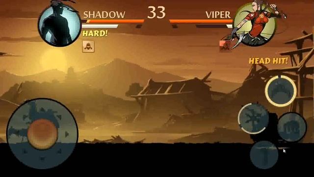 Shadow fight 2 , Shadow vs Viper , Heavy kusarigama , Ring out, 60 second match смотреть онлайн