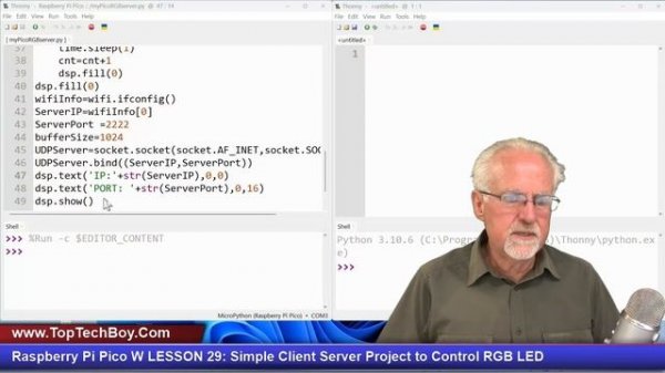 Raspberry Pi Pico W LESSON 29: Simple Client Server Project to Control RGB LED