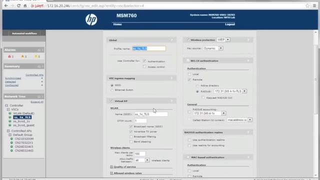 HP MSM 802.1x TLS/Certificate access Demo смотреть онлайн