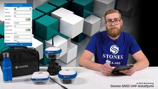 A-GEO Darbnīca. Stonex GNSS UHF (radio) iestatījumi, iekārtas konfigurācija. смотреть онлайн
