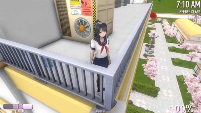 Killing Senpai at the school rooftop - Yandere Simulator смотреть онлайн