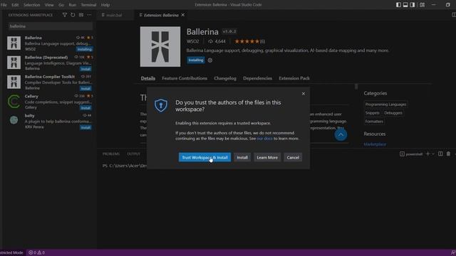 Installing Ballerina VSCode extension on windows смотреть онлайн