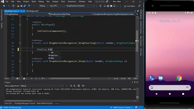 Xamarin / Gesture / Drag and Drop BoxView смотреть онлайн