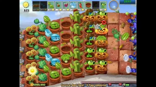 Plants vs. Zombies | The CURSED Mode | Survival: Roof (Hard) 1080p