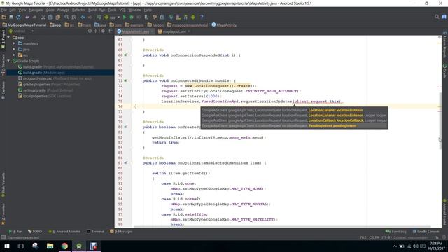 Google Maps API Tutorial in Android Studio Part 5 (Display user Location) смотреть онлайн