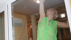 cute girl cleaning Window in transparent shirt || maggie fox no bra cleaning video for fans