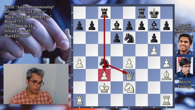 Art of Queen Sacrifice || Firouzja vs Karthikeyan || Asian Championship 2019 смотреть онлайн