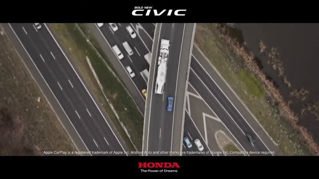 The Bold New Honda Civic - Apple CarPlay and Android Auto TV Commercial 2016 смотреть онлайн