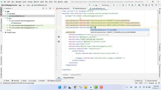 Audio/Video Call App in Android Studio (PART-02) смотреть онлайн