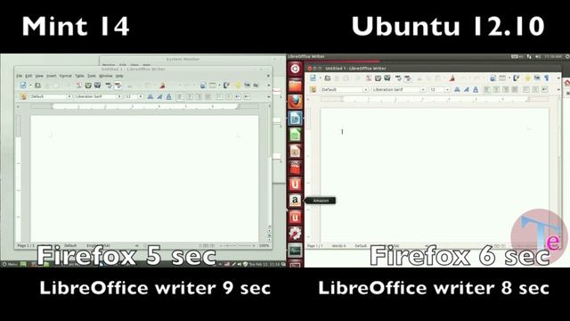 Mint 14 vs Ubuntu 12.10 - Side by side смотреть онлайн