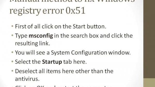 Fix Windows Registry Error 0x51
