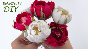 Бумажные Пионы с конфетами своими руками. DIY Buket7ruTV