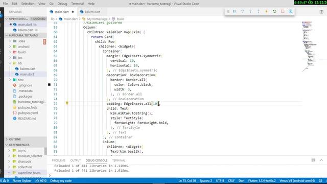 Flutter Kişisel Harcama Uygulaması Ders 6: Tasarım Müdaheleleri Margin,Padding, Border, TextStyle смотреть онлайн