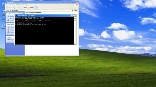 Delete system32 on win xp with command prompt смотреть онлайн
