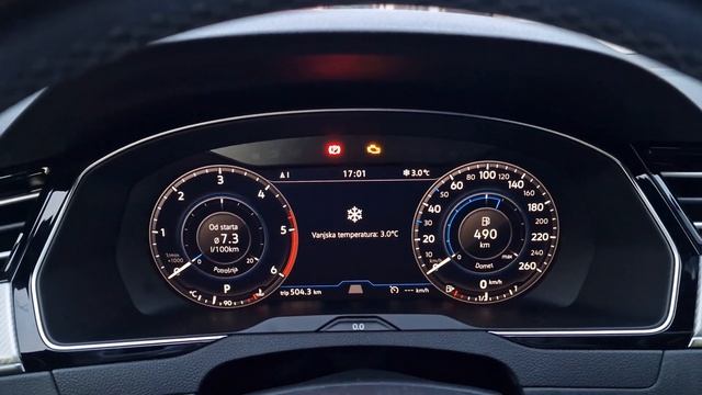 VW Passat B8 virtual cockpit staging/needle sweep смотреть онлайн