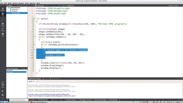Minimal SFML program using Qt Creator смотреть онлайн