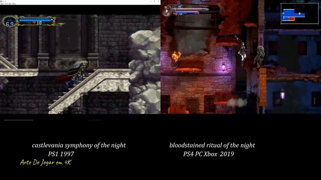 Bloodstained ROTN x CastleVania SOTN comparativos com telas lado a lado comentado IMPERDIVEL !!!! смотреть онлайн