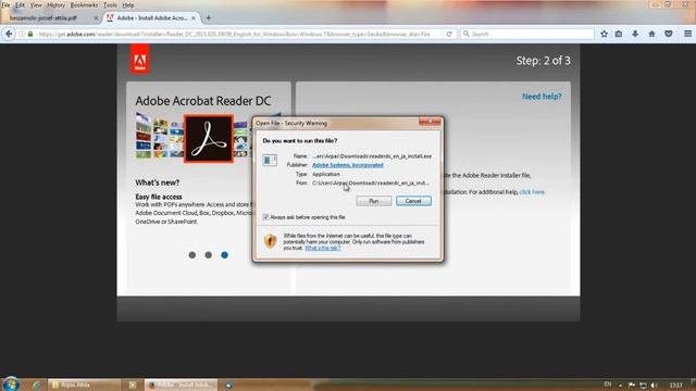 Adobe Acrobat Reader program letöltése és telepítése смотреть онлайн