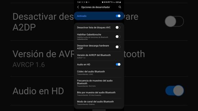 activar códec LDAC samsung s20  Sony WH-1000XM4