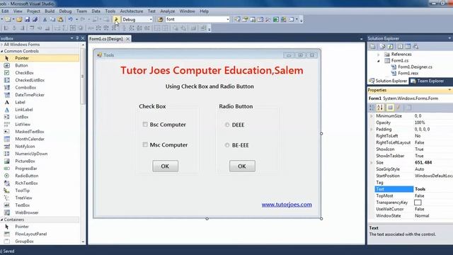 Check Box And Radio Button In C#.Net Tamil смотреть онлайн