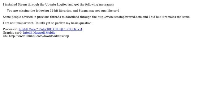 Steam missing the following 32-bit libraries : libc.so.6 смотреть онлайн