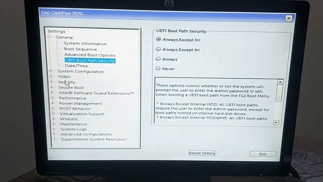Changing From UEFI Boot to Legacy Boot In Dell Optiplex 7070 смотреть онлайн
