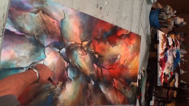 Mix Lang Painting Demo. Fractured Design, Chain Reaction, Acrylic смотреть онлайн