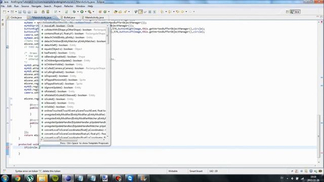 Android development with AndEngine Vid 9 -Collisions, Update handlers, remove sprites смотреть онлайн