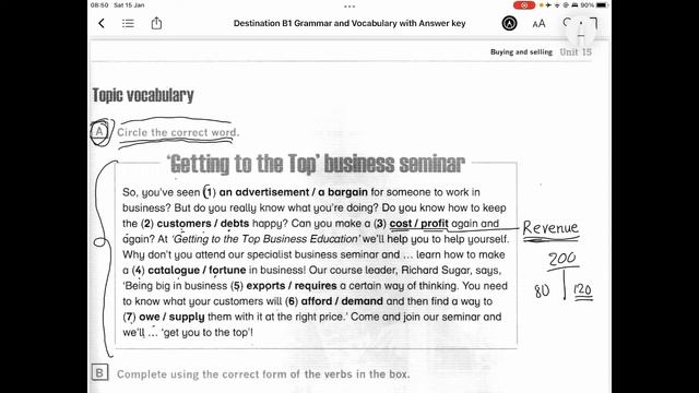 Destination B1 Unit 15 Vocabulary: Buying and Selling смотреть онлайн