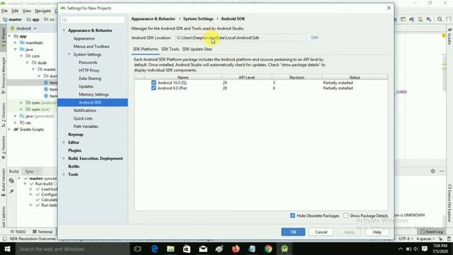 Android SDK location should not contain whitespace as this cause problems with NDK tools смотреть онлайн