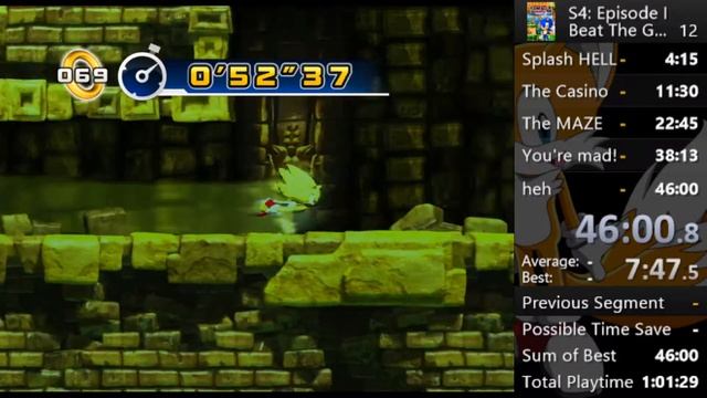 Sonic 4: Episode I (PC): Lost Labyrinth 3 (Super Sonic) in 1'35"86 смотреть онлайн