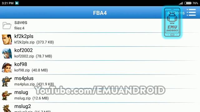 Emulador 'fba4droid' Para Android | V1.74 | APK
