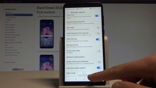 How to Restore Default Developer Options in HUAWEI P Smart |HardReset.Info смотреть онлайн
