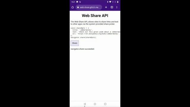 Web Share Target API Demo смотреть онлайн
