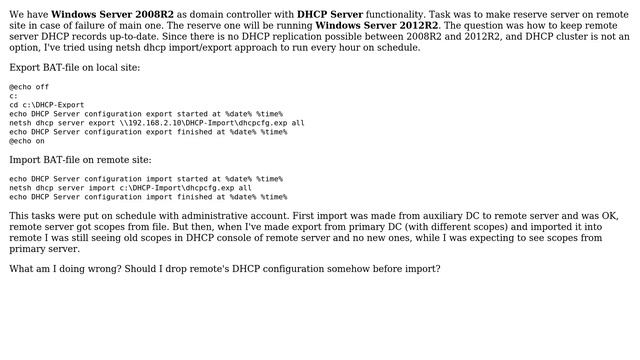 Windows Server DHCP import/export scopes using netsh.exe смотреть онлайн