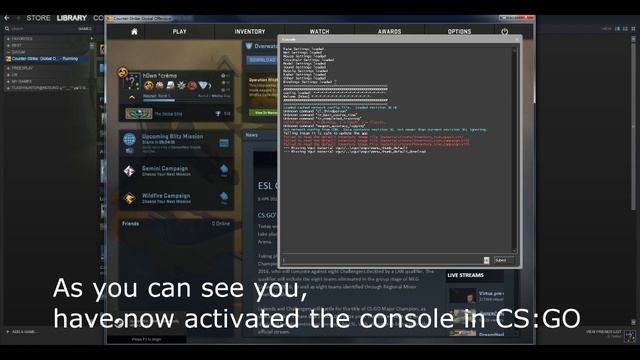 How to open (activate) the CONSOLE in CS:GO смотреть онлайн