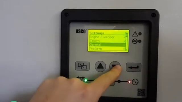 Выбор языка интерфейса в контроллере АВР ASCO 300 смотреть онлайн