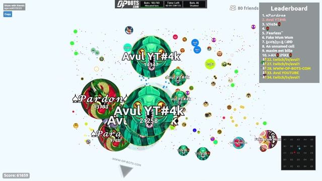AGAR.IO SERVER TAKEOVER WITH BOTS #53 || OP-BOTS.COM смотреть онлайн