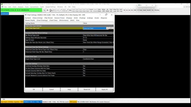 Sierra Chart Settings Window - Data Limiting And Days To Load смотреть онлайн